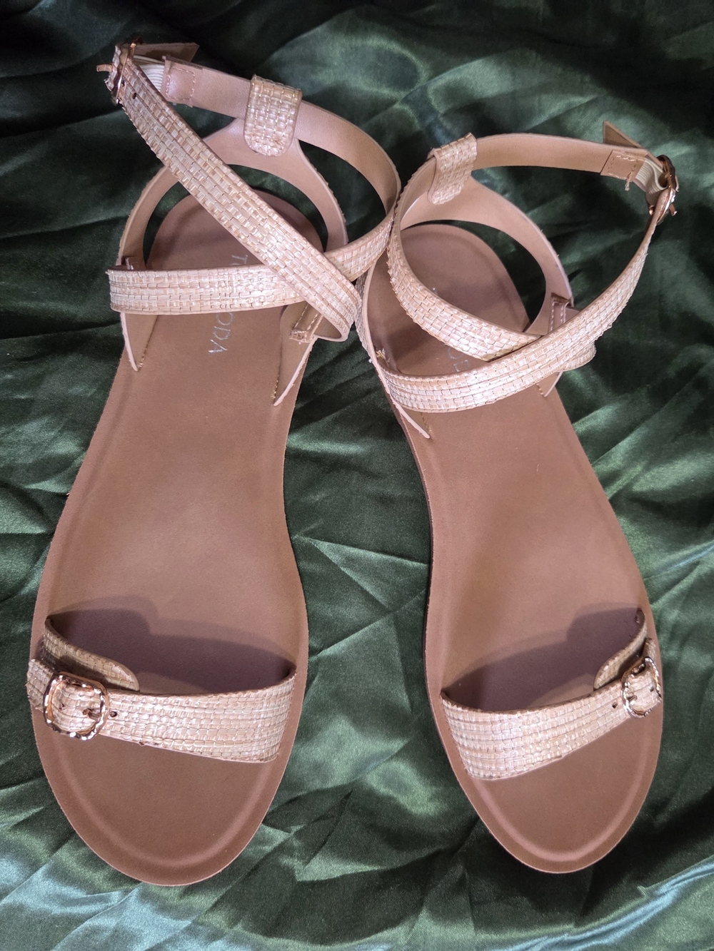 Top Moda Strappy Flat Sandals in Taupe